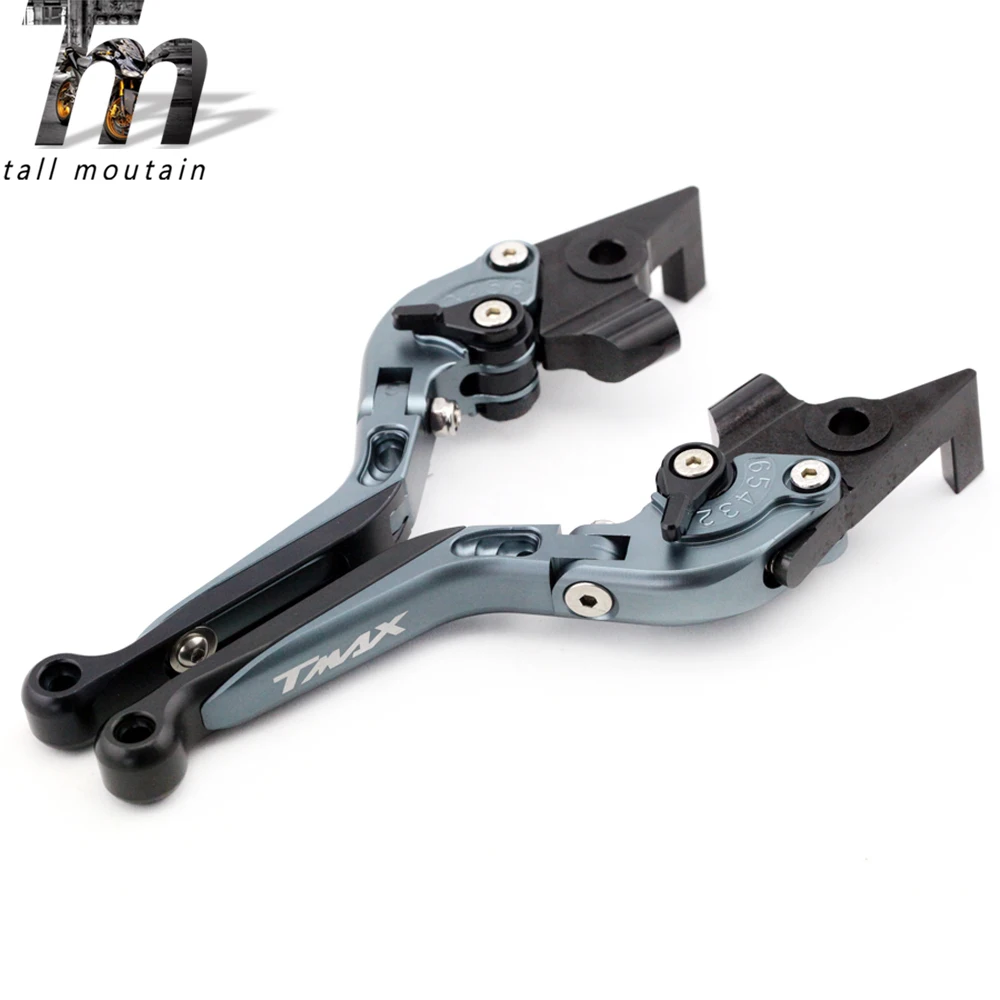Front Rear Brake Lever For YAMAHA XP 500/530 T-MAX 2008- Titanium Motorcycle Adjustabale Folding Extendable logo TMAX