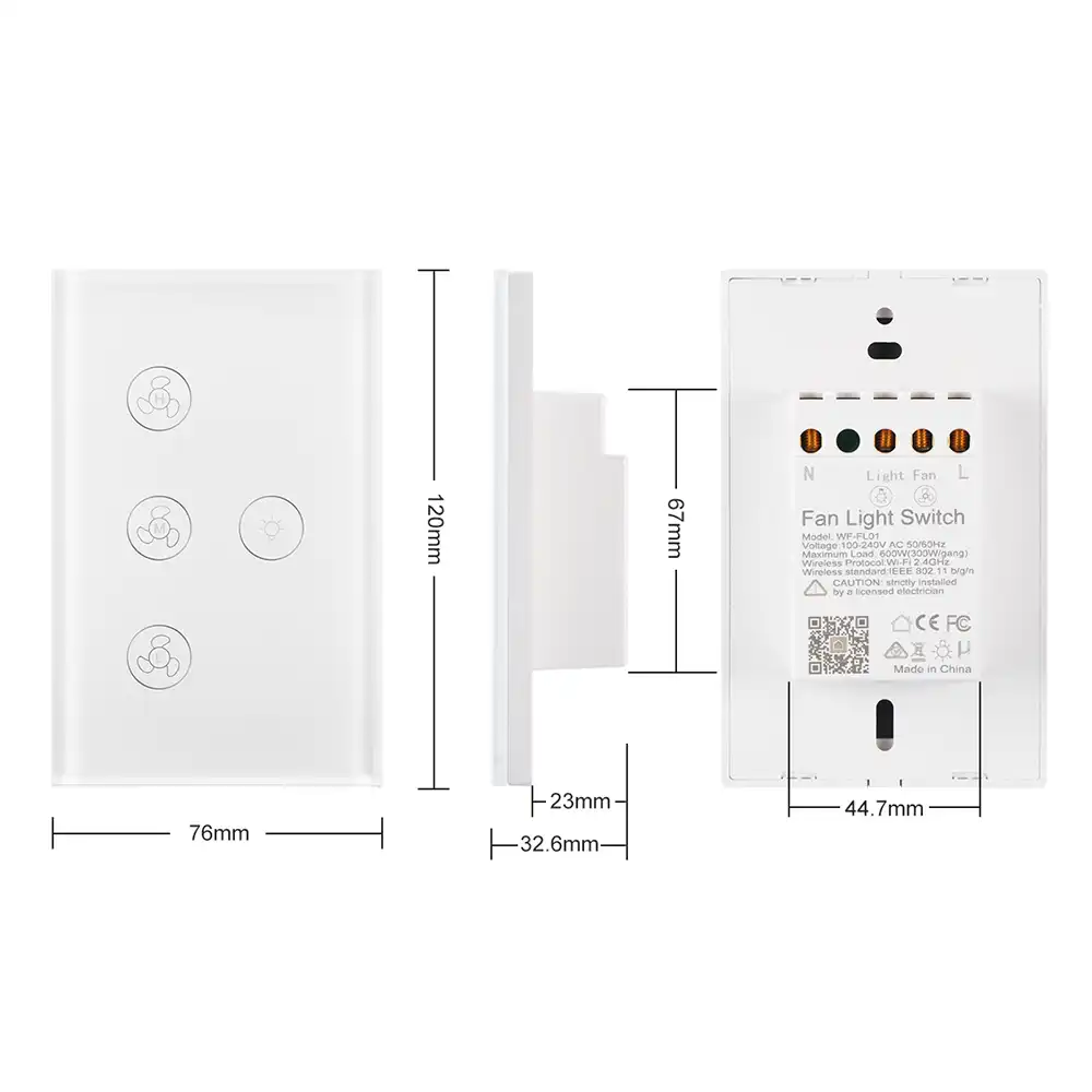 Wifi Smart Ceiling Fan Light Wall Switch Life Tuya App Remote Various Speed Control Interruptor Compatible For Alexa Google Home