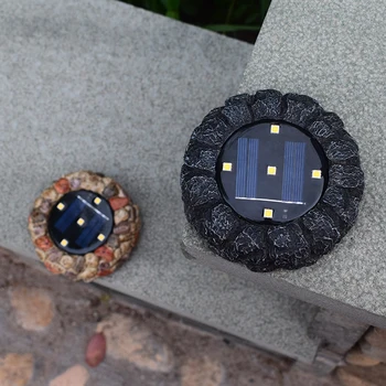 

4pcs Simulation Stone Solar Lamp 5 LED Solar Buried Light Outdoor Waterproof Garden Courtyard Ground Light