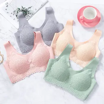 

Women Tank Sports Bra Top Lace Camisole Wireless Bras Fashion Tube Top Push Up Seamless Underwear