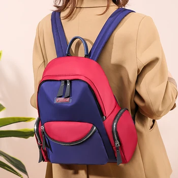 

2020 Double zipper backpack women lightweight oxford school backpack large capacity Shoulder Bag forTeenagers Girls shoulder bag