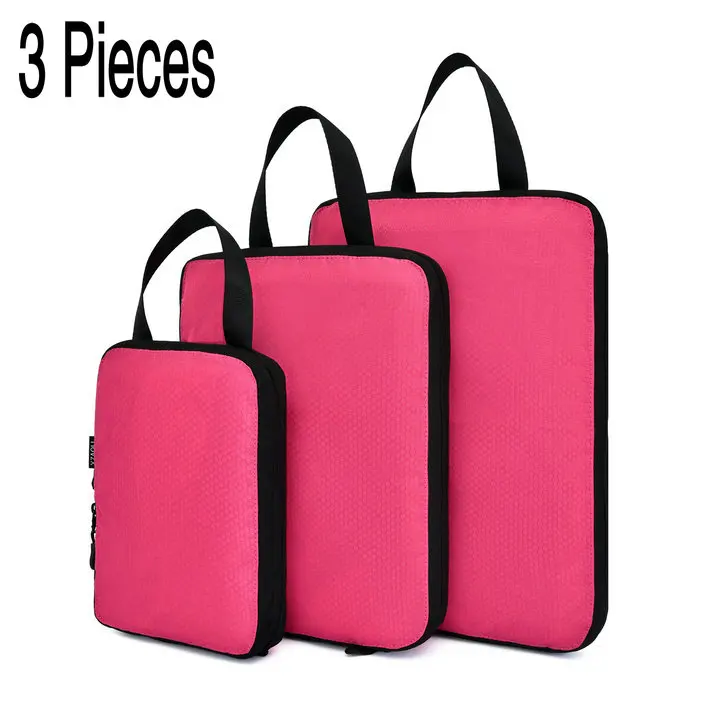 Дорожная сумка компрессионная дорожная сумка для хранения одежды аккуратный чемодан-органайзер сумка 3/6 шт. чехол для обуви Упаковка куб сумка для багажа - Цвет: 3pcs Rose