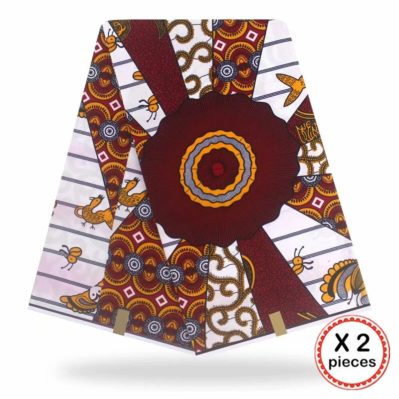 Африканская восковая ткань с принтом Хлопок Шитье Анкара африканская ткань 12 ярдов Нигерия Гана ткань для DIY свадебного платья 91607