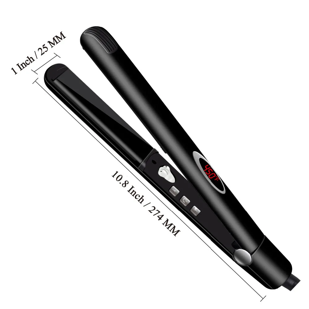 Professional Hair Straightener Electric Hair Straighter Flat Iron Negative Ion Hair Straighting Curling Iron with LED Display