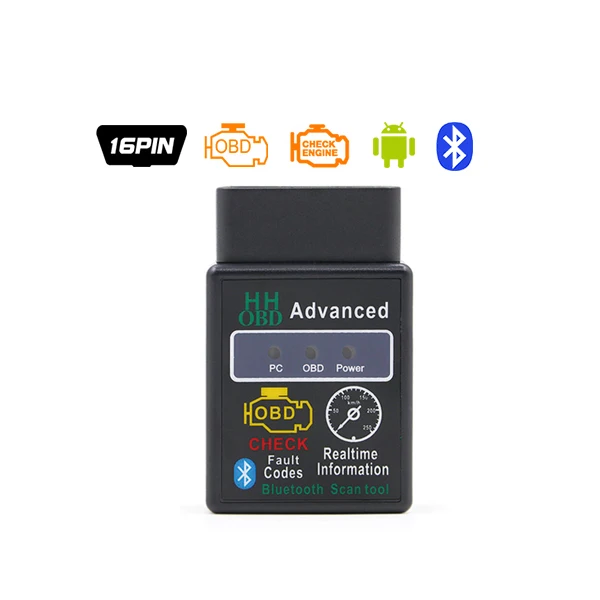 HH ELM327 OBD 2 Супер Мини ELM327 Elm-327 Bluetooth OBD2 V2.1 считыватель кодов автоматический сканер elm 327 Тестер адаптер диагностический инструмент для Android - Цвет: HH ELM327