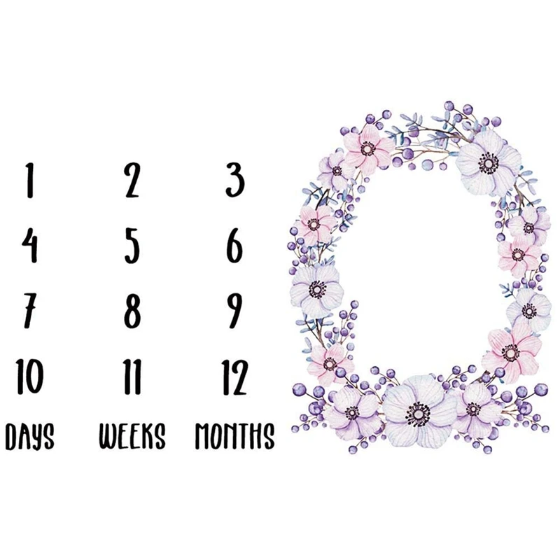 

Newborn Photography Packing, Baby Props Printed Cotton Monthly Milestone Wrapped Blanket # 12