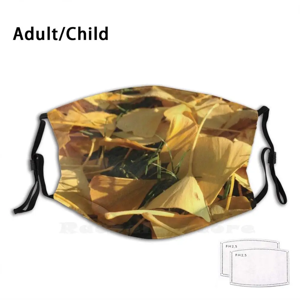 Beautiful Ginkgo Leaves Adult Kids Anti Dust Filter Diy Mask Biloba Yellow Leaf Autumn Fall | Аксессуары для одежды