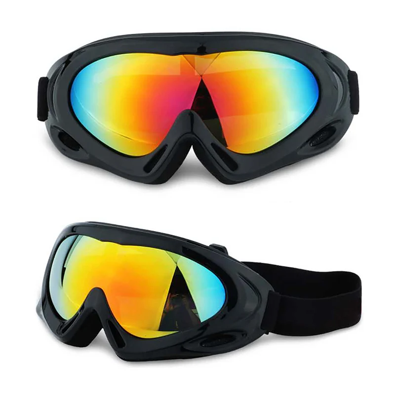 Лыжные очки, ветрозащитные очки для альпинизма, сноуборда, снегохода, лыжного оборудования, лыжная маска, лыжные очки - Цвет: Black
