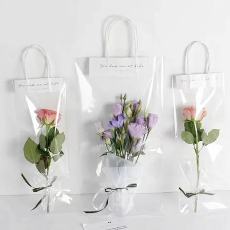 1pc Flower Packing Box Transparent PVC Flower Bouquet Bagging