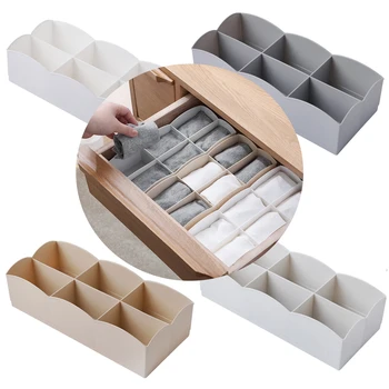 

Stackable storage box plastic storage box for socks underwear organize household small grid drawer divider box easy to organize