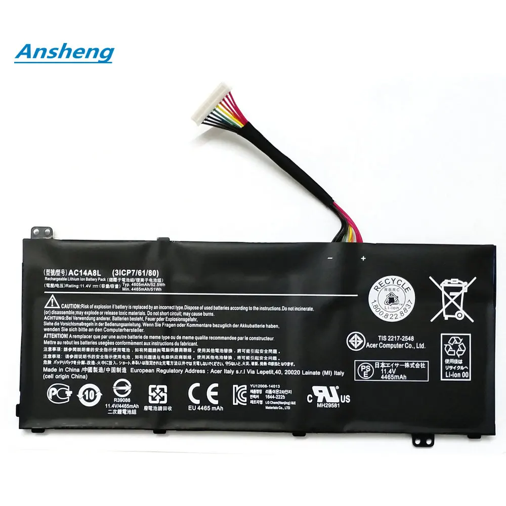 Высокое качество 11 1 V 4605 мА/ч C14A8L Аккумулятор для ноутбука ACER Aspire VN7-571 VN7-571G VN7-591