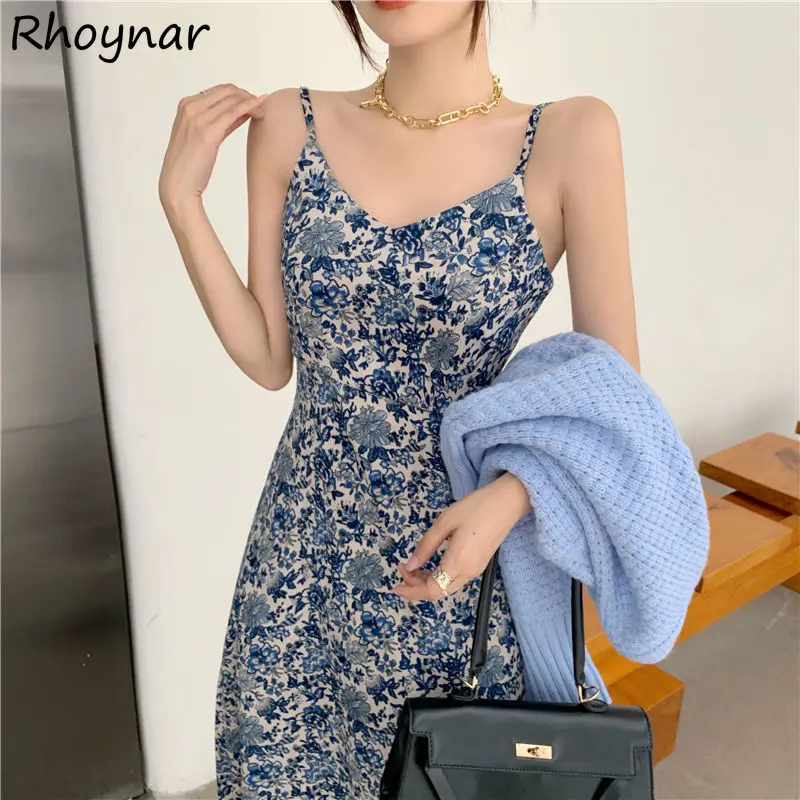 

Sleeveless Dress Design Female Printing Midi A-line Spaghetti Strap Streetwear Sexy Girls Inside Empire Tender Ladies Party Ins