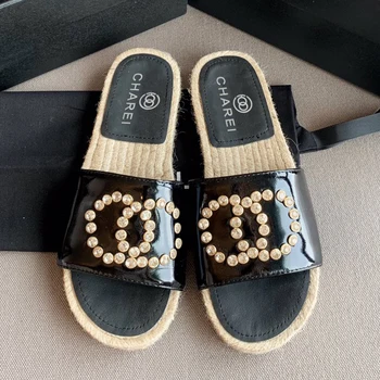 

CHAREI 2020 new French slippers, women's indoor antiskid home shoes, soft leather upper, inner insole, sheepskin luxury cabinet