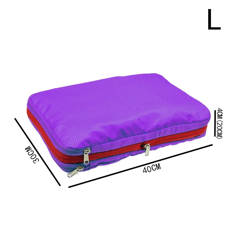 Purple L Мужская и женская нейлоновая дорожная Сумка водонепроницаемая Упаковка Кубики Большая вместительная складная сумка-Органайзер для путешествий многофункциональная дорожная сумка - Цвет: Purple L