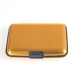 Sleek Aluminum Waterproof Card Holder - Unisex Wallet & Bank Card Protector (Gold)
