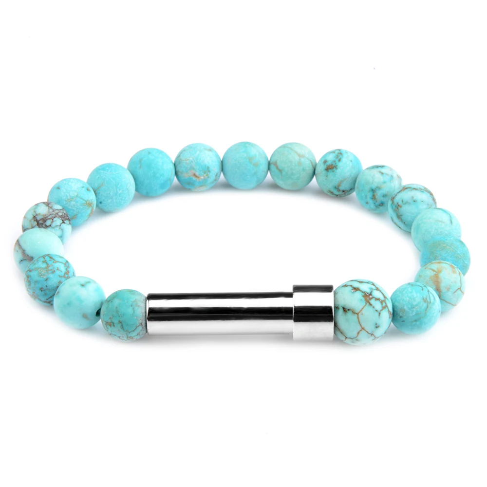 Natural Stone Couples Bracelet Secret Message Tube Notes Can Be Placed Friendship Bracelets For Women Men Charming Jewelry