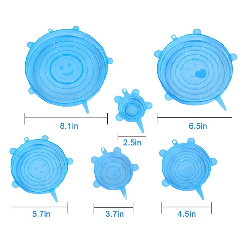18 шт Силиконовые эластичные крышки, многоразовые прочные и расширяемые крышки, экологически чистый стрейч для контейнера, крышка чаши пищевая крышка Уплотнение L