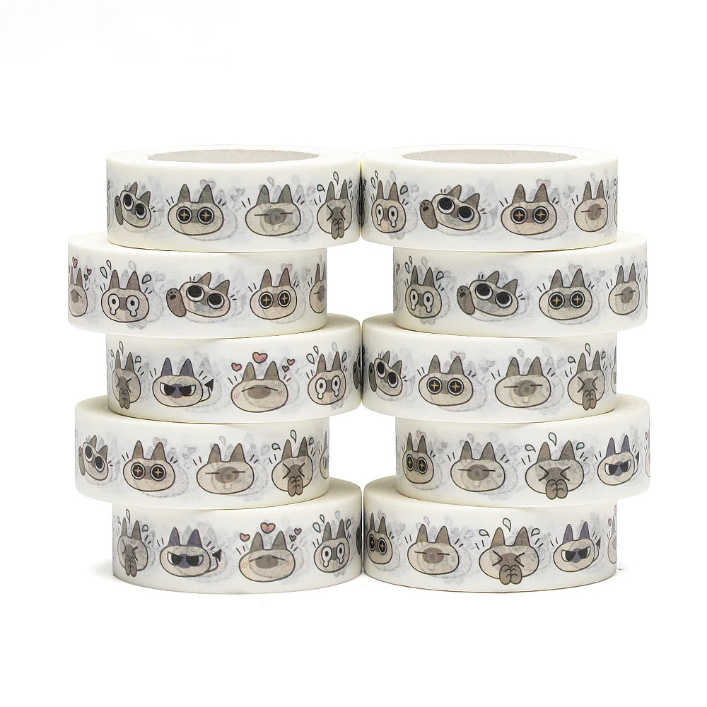 

Новинка 10 шт./лот 15 мм x 10 м симпатичная маленькая паста в виде бобов животных для скрапбукинга бумажная Маскировочная клейкая Васи-лента набор дизайнерская маска