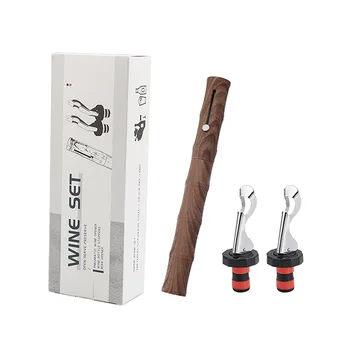 

New Arrival Bamboo Shape Air Pressure Wine Bottle Opener Set Wine Stopper Included