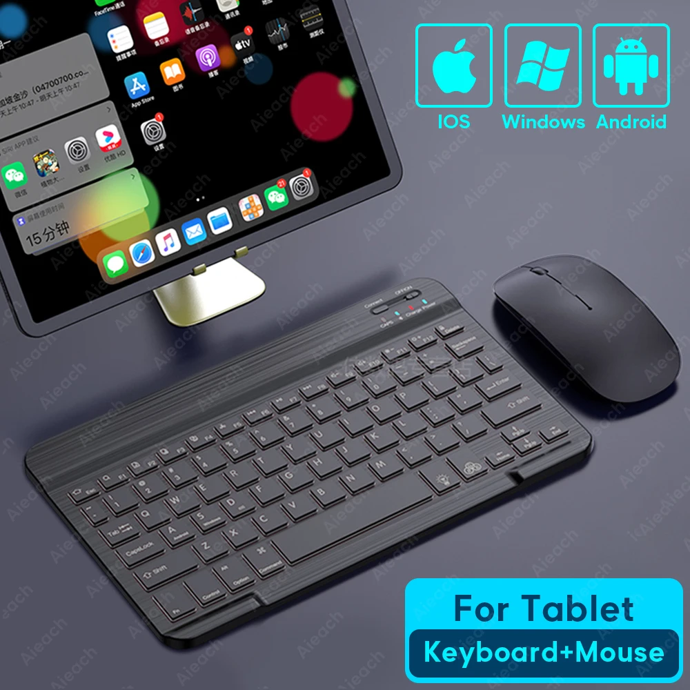 Tablet Draadloos Toetsenbord Voor Ipad Samsung Xiaomi Huawei Teclado Bluetooth Compatibel Toetsenbord En Voor Ios Android Windows|null| - AliExpress