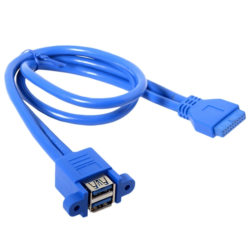 

Stackable Usb 3.0 Female Panel Type To Motherboard 20Pin Header Cable Dual Ports 50Cm