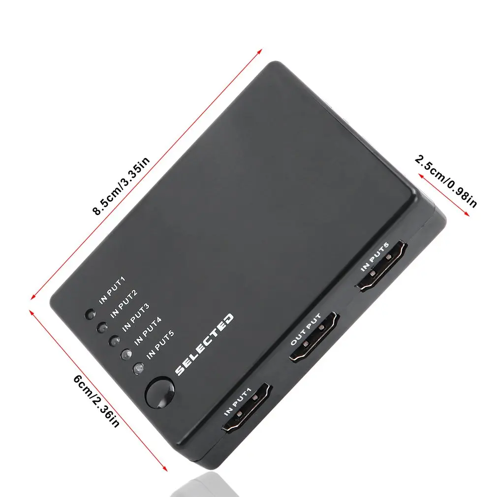 Мини 10% до 85% RH 2,5 Гбит/с/250 МГц ИК-пульт 5 переключатель порта HDMI 5-в-1 5*1 выключатель HDMI делитель HDMI порт для HDTV 1080P Vedio