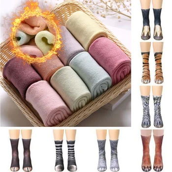

3D Animal Lovely Unisex Socks Women Female Warm Cotton Socks Autumn Winter Thick Long Socks Solid Color Fashion Casual Sock