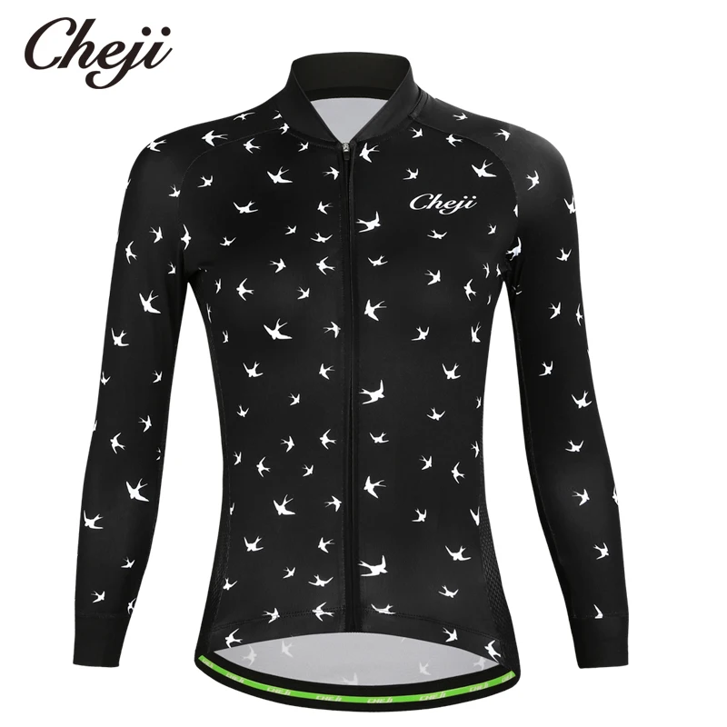 Jersey top 1 CHEJI Blusas Mujer De Moda с длинными рукавами женские велосипедные Джерси весна осень черные велосипедные топы розовый - Цвет: Jersey top 1