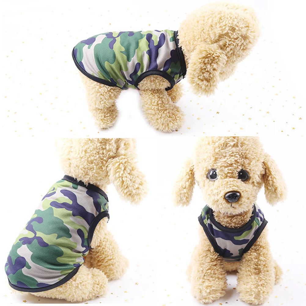 Лидер продаж 2019 милая Одежда для собак на весну и лето камуфляжный сетчатый жилет - Фото №1