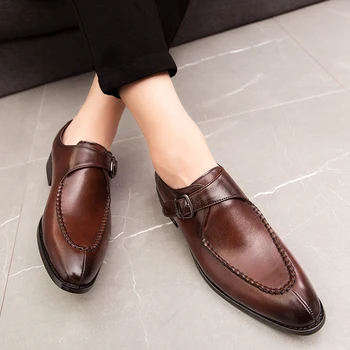 

Leather Shoes Men Casual Shoes Business Formal Dress Shoes Pointed Toe Fashion Desinger Shoes Male Skirt Dress Shoes Party Shoes