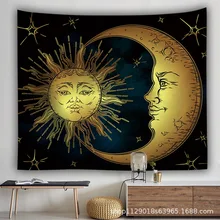 

Moon Phase Tapestry Wall Hanging Botanical Celestial Floral Wall Tapestry Hippie Flower Wall Carpets Dorm Decor Starry SkyCarpet