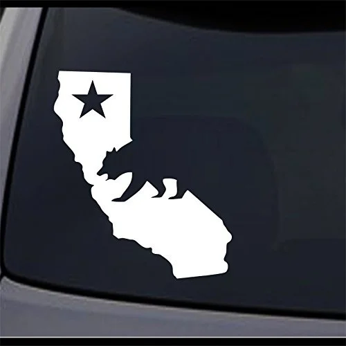 Калифорнийская Республика Cali карта штата медведь Cali с надписью «Cali Life» виниловая наклейка " X 3,4"