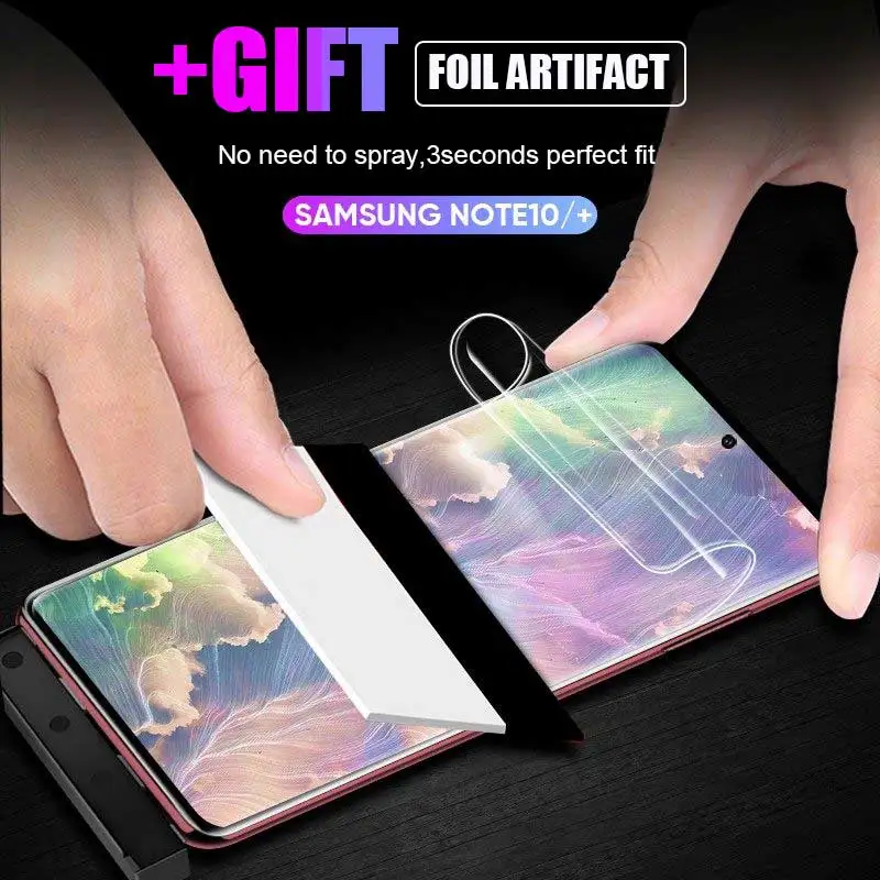 100D 2 шт Защитная пленка для samsung Galaxy S8 S9 S10 Plus S10e Защитная пленка для Note 8 9 10 Plus Гидрогелевая пленка не стекло