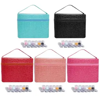 

84 Bottles PU Leather Diamond Painting Charms Rhinestones Tool Storage Bag Case Organizer Beads Diamond Embroidery Storage Box