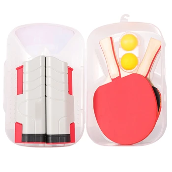 

Professional Ping Pong Paddle Set with Retractable Net Balls Posts (4-Star) Regulation Table Tennis Rackets Ping Pong Grip