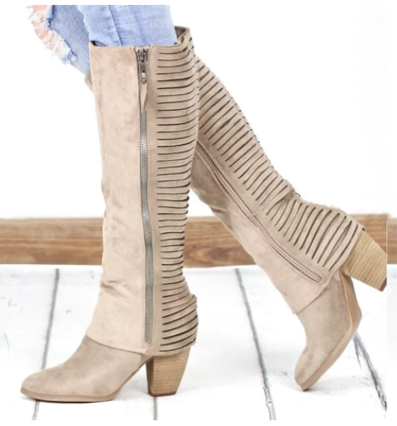 

2019 Women Over The Knee Boots 2019 Winter Thigh High Boots Ladies Unqie Suede Black Long Booties Back Zipper Block Heels 35-43