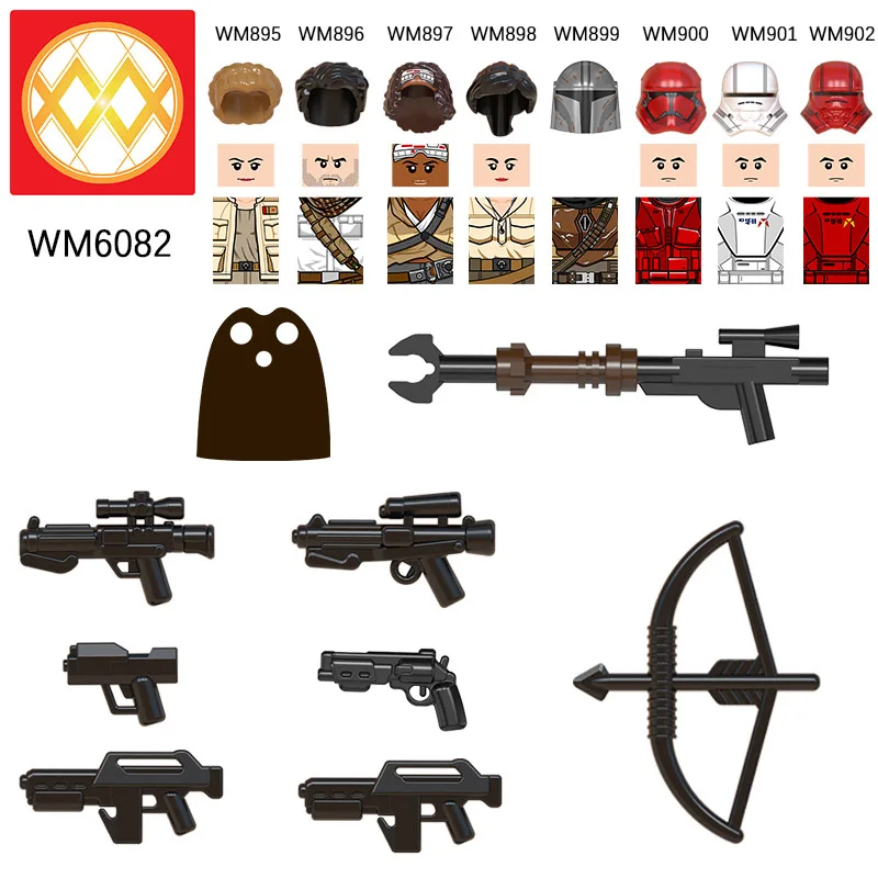 Бесплатная доставка WM6082 Mandalorian Baby Yoda Rey Star Darth Vadar Sith Jet Trooper Jannah Wars Фигурки