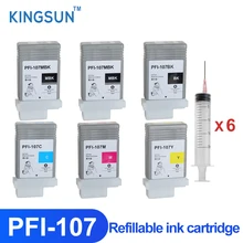 Cartouche d'encre PFI 107 vide Compatible avec Canon IPF670 IPF680 IPF685 IPF770 IPF780 IPF785, puce une fois (PFI107)