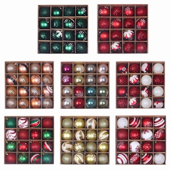 

16pcs Gold Pink Champagne Red Metallic Christmas Balls Decor Christmas Tree Balls Xmas Decor for Home Noel New Year Gift