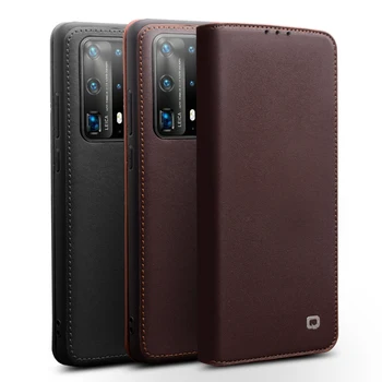

For Huawei P40 Pro Plus Case Handmade Genuine Leather Case Cover For Huawei P40 Pro Plus Real Cowhide Cover With Card Slot