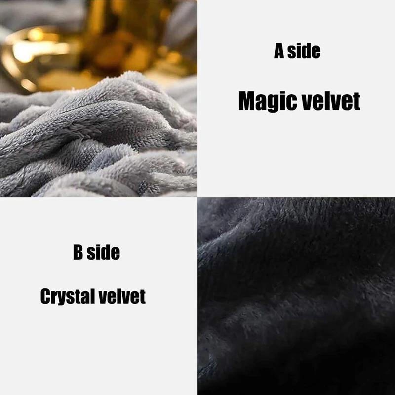 Magic Velvet Duvet Cover Winter Thick Fleece Blanket Coral Couple Bed Quilt Covers Flannel Yellow Bedspread Solid Bedclothes