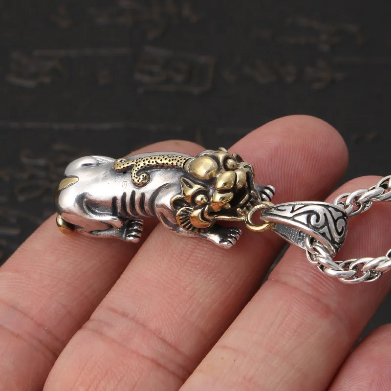 925 Silver color Fengshui Wealth Pixiu Pendant Thai silver Good Luck ...