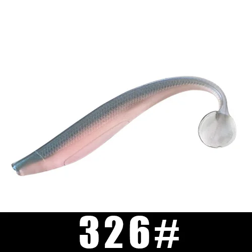 FTK Fishing Lure Soft Lure Shad Silicone Bait Odor Attractant Artificial Bait 90mm 120mm 160mm T-tail Wobblers Swimbait - Цвет: 326
