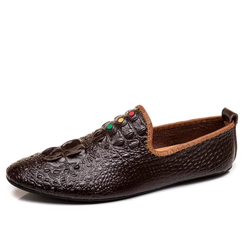 

Leather Men's Casual Shoes Brand Mens Loafers Flats Breathable Slip on Black Driving Shoes Male Moccasins Shoes Designer Shoes