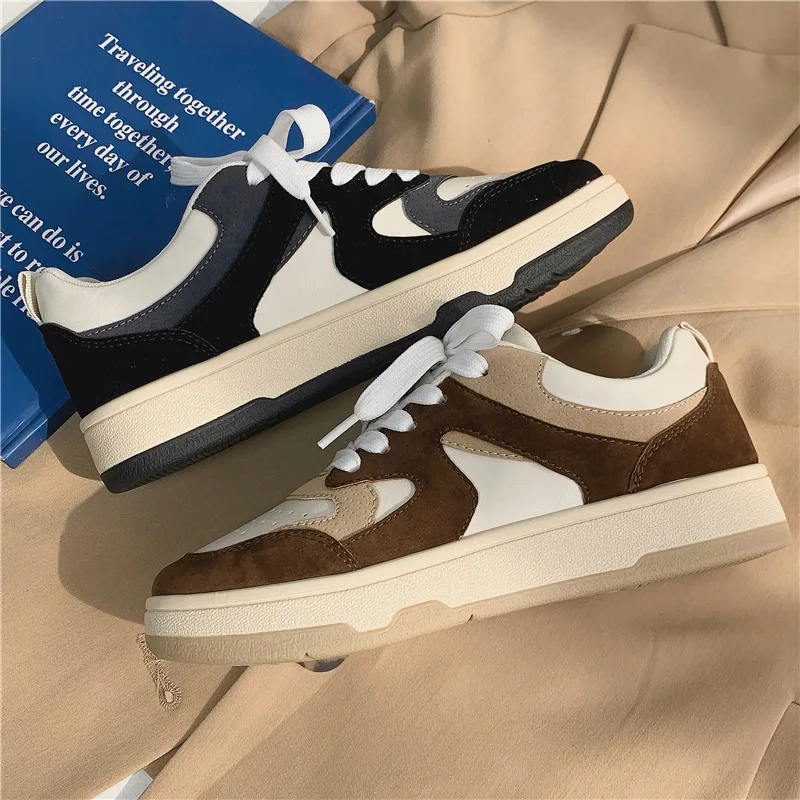 Spring and Autumn Low-top New Student Sports Shoes Female Students Color Matching Round Toe Casual Women's Shoes Trend Shoes