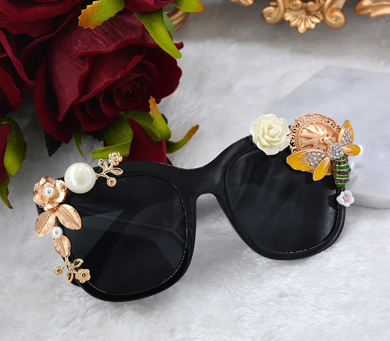 Cool Sunglasses Мода насекомое пчела бабочка зеленый лист ананас элегантный отдых солнцезащитные очки - Цвет оправы: Cool Sunglasses