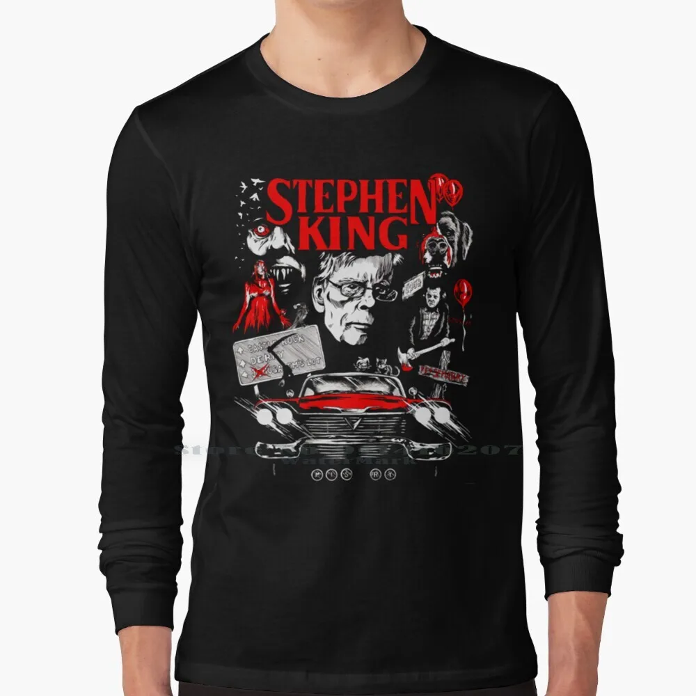 The King T Shirt 100% Puro Cotone King Stephen King Stephen King Carrie It Pet Semetary Cujo Dark Half Derry Castle On
