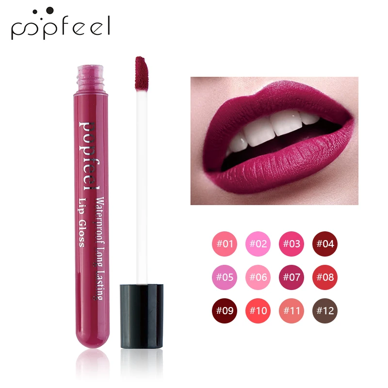 

POPFEEL Velvet Matte Lip Tint Red Lip Matte Long Lasting Sexy Lipstick Liquid Lip Gloss Non-Stick Cup Multicolor Lip Makeup Set