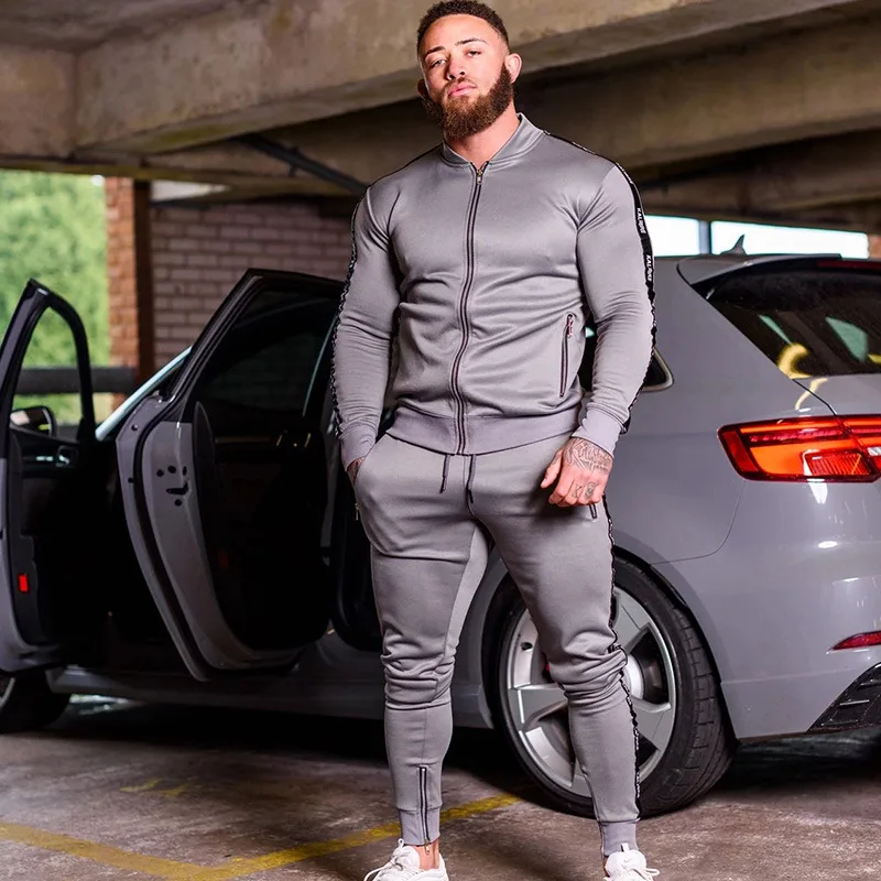 Vanquish Fashion Fitness Suit Muscle Brother Autumn Winter Fit Zipper Casual Cardigan Hip Hop Jogger Men's Wear Jogger Set 2020 Vanquish Fashion Fitness Suit Muscle Brother Autumn Winter Fit Zipper Casual Cardigan Hip Hop Jogger Men's Wear Jogger Set 2020