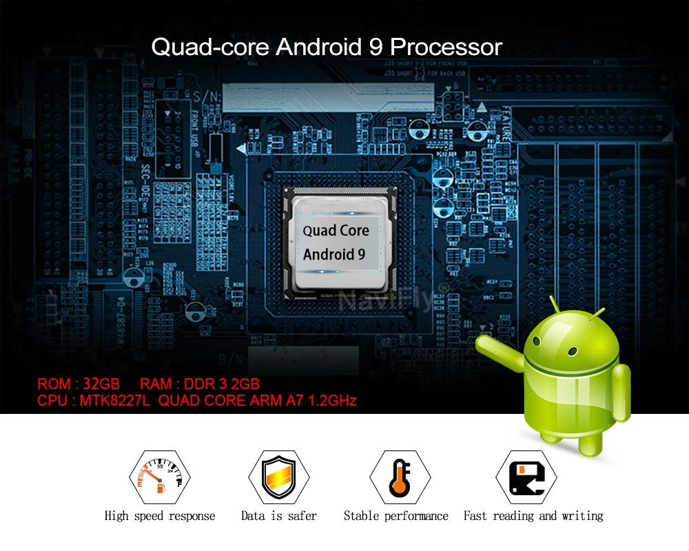 NaviFly Universal 7'' Android 9.1 Car GPS DVD Audio RDS cassette for Nissan Toyota Peugeot KIA car Multimedia with wifi 4G SWC